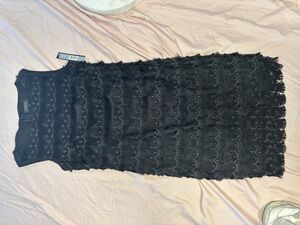 Tahari Black Embelished Dress